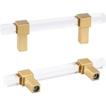 Set Of 10 Peaha Clear Acrylic Cabinet Drawer Pulls, 3" Square Gold Kitchen Hand. Fixed Price $27.00.