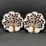 2 Turkish Trivet Handmade Ceramic Kitchen Hot Plate Olive Tree Garden Signed. Fixed Price $20.50.