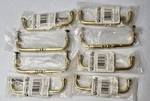 New Lot Of 8 By Amerock BP1452-3 Polished Brass 4" Cabinet Handle Pulls. Fixed Price $48.00.