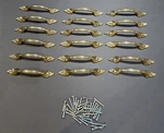 18 Amerock Brass Cabinet Drawer Handles Pulls 1330 With Screws Leaf Pattern. Fixed Price $39.86.