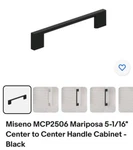 Miseno MCP2506 Mariposa 5-1/16" Center To Handle Cabinet Black. Fixed Price $8.00.
