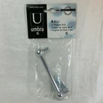 Umbra Bali 4 Drawer Pull Chrome Finish Metal Cabinet Handle Ball Bar, Nos. Fixed Price $6.25.