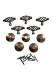10 Piece Rustic Bronze Cabinet Knob Drawer Pull Set Mounting Screws Lot Hardware. Fixed Price $22.49.