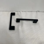 Lot 9+1 Jeffrey Alexander Sutton 3-3/4" Squared Matte Black Cabinet Drawer Pulls. Fixed Price $22.00.
