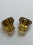 (2) Vintage Glass Era Cabinet Drawer Pull Knobs Amber Crystal. Fixed Price $7.99.