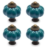 Seimneire 4PCS Teal Pumpkin Knobs, Vintage Ceramic Cabinet Pieces,. Fixed Price $11.94.