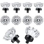 Cabinet Knobs Matte Black 8 Pack Glass Vintage, Crystal Drawer .... Fixed Price $40.50.