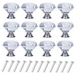 Yourgift 12 Pack Drawer Diamond Shaped Crystal Glass 30MM Cabinet Knobs.... Fixed Price $17.35.