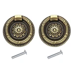 2 Set Vintage Ring Drawer Pulls For Dresser Bronze 1.9". Fixed Price $14.16.