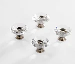 Bino Crystal Drawer Knobs 4 Pack Satin Nickel Clear Glass Cabinet Pulls.... Fixed Price $15.50.