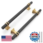 Haliwu 10 Pack Black Gold Cabinet Pulls 6-5/16 Inch Kitchen Handles Square. Fixed Price $63.48.