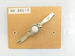 Vintage Amerock Polished Brass 3" Ctr Arch Cabinet Pull White Center BP861-3. Fixed Price $5.01.