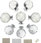 Btsky 8 Pcs Round Diamond 40MM 1.6 Inches Clear Glass Crystal Cabinet Knobs. Fixed Price $21.88.