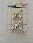 (qty 2) Moen 97447 Handle Cross Polished Brass Replacement Knob Insert. Fixed Price $28.00.