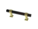 (5 Pack) 3 Inch Bayview Brass With Vintage Black Wood Bar Pull. Fixed Price $42.65.