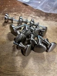 12 Top Knobs Kinney Cabinet Silver TK901HB 1/4". Fixed Price $55.00.