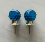 Vintage Crystal Ball Blue Glass Knob Handle Pull For Drawer Door 2PCS. Fixed Price $35.00.