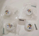 Set Of 4 Laurey 1 3/8" White Ceramic Knobs With Floral Bouquet.. Fixed Price $16.00.