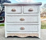 Wicker Rattan Furniture Dresser 4 Drawers Boho Beach Coastal Pier One Jamaica. Fixed Price $349.00.