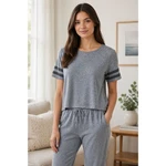New Splendid Womens Short Sleeve Loungewear Soft Knit Cozy Top Blue Size 1353U. Fixed Price $24.99.