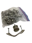 Lot Of (4) Brushed Nickel Wavy Design Drawer + (16) Knob Pulls. Fixed Price $12.60.