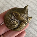 Anthropologie Sleeping Fox Knob, Brass, Door Cabinet Pull/handle, Drawer. Fixed Price $10.00.