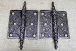 2 Old Door Hinges X 3" Antique Steeple Top Vintage Cleaned Cast Iron Atlas. Fixed Price $57.80.