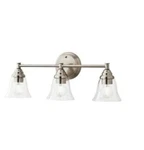 New Hampton Bay 23.5 In. Marsden 3-LIGHT Brushed Nickel Transitional Bathroom. Fixed Price $59.00.