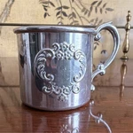 Empire Pewter Ornate Handle Cup Collectible Metalware. Fixed Price $12.00.