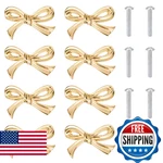6PCS Bow Shape Cabinets Knobs, Brass Furniture Door Pulls Vintage Gold Drawe. Fixed Price $52.28.