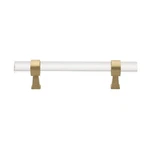 Gliderite 3-3/4" Clear Acrylic Cabinet Pull Satin Gold 4718-96-SG-1. Fixed Price $6.89.