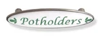 3" Potholders Drawer Pull Sage Script And Satin Nickel. Fixed Price $7.78.