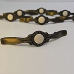 Vintage Amerock 5IN 861 Brass Porcelain Center Cabinet Drawer Pull Handles Lot 7. Fixed Price $36.95.