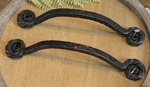 2 Wrought Iron Pull Cabinet Door Handle Black Twisted Scroll Gate 7.5. Fixed Price $27.00.