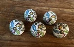 Set Of 5 Painted Drawer Cabinet Pulls, Knobs, Handles Sorrento Italy. Fixed Price $24.95.