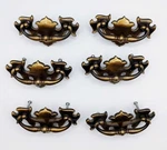 Brass Chippendale Metal Drop Bail Drawer Pulls Set 6 Cp 1825. Fixed Price $32.65.