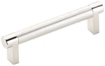 Emtek 84053.REC.KN Knurled 4" Center To Bar Cabinet Pull - Polished. Fixed Price $28.80.