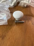 New Lot Of 17 Amerock # BP5321-54 White Porcelain Knob Pull Round 1-1/8" Nos. Fixed Price $19.99.