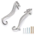 Seahorse Shaped Drawer Handle Pulls, Marine Style Dresser Zinc Allo. Fixed Price $23.46.