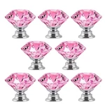 Mdply 8 Pack Pink Crystal Cabinet Knobs Pulls, 30MM Diamond Glass Decorative. Fixed Price $12.98.
