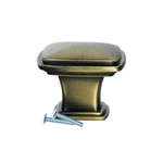5 Pack Temple Square Style Rustic Brass Kitchen Cabinet Knob 1-7/32" K01831RB. Fixed Price $23.14.