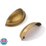 Khtumeware 10 Pack 2-1/2 Antique Brass Drawer Pulls Cabinet Cup Vintage. Fixed Price $37.36.