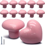 12 Pcs Ceramic Cabinet Knobs, Heart Shaped Adorable Drawer Pulls For Girls Bedro. Fixed Price $29.68.