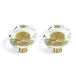 Jerever 2 Pack Glass Crystal Knobs Brass Drawer Pull Cabinet Handle Gold Furn.... Fixed Price $14.37.