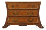 L55726EC: Lineage Leather Wrapped Continental 3 Drawer Chest Dresser. Fixed Price $1395.00.