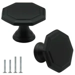 10 Pack Matte Black Cabinet Knobs Octagon 1-3/8 INCH(35MM) Zinc Alloy Dresser.... Fixed Price $31.67.