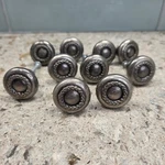 Lot Of 10 Vintage Style Metal Cabinet Knobs Drawer Pulls Braided Pewter Finish. Fixed Price $32.00.