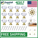 Luxurious 6 Pack Diamond-shaped Crystal Drawer Knobs 30MM Gold Elegance. Fixed Price $11.69.