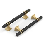Haliwu 6PK 5IN Black Gold Cabinet Pulls Matte Drawer Handles Square. Fixed Price $54.61.
