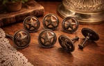 Western Star Cabinet Knobs With Rope Trim Set Of 6 Made The Usa. Fixed Price $45.00.